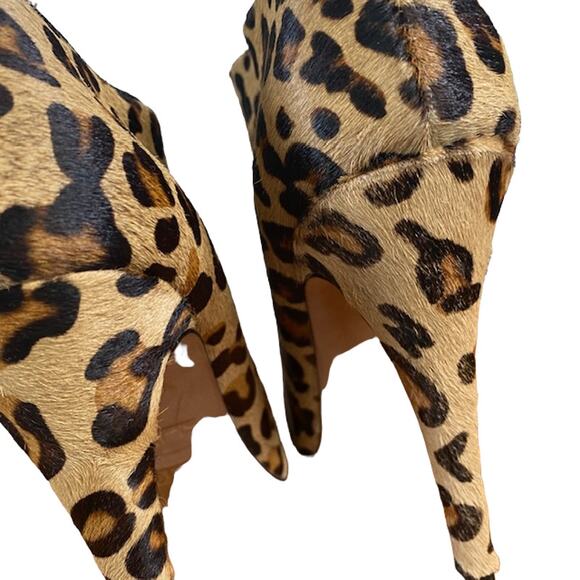 Aldo The Gaunt Tan Leopard Calf Hair Heeled Ankle Booties Women Sz 40 - Picture 11 of 12